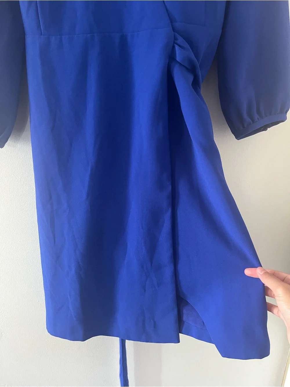 J Crew Royal Blue Wrap Mini Dress 2 Tie Waist Career Office Business Casual